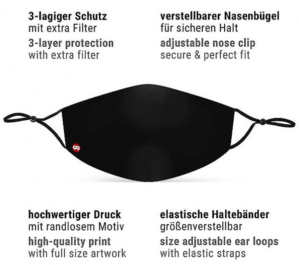 Mund Nasen Maske schwarz 3