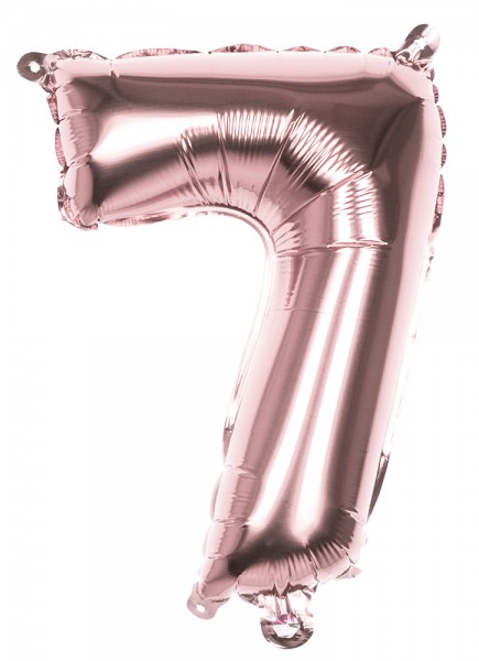 Roségoldener Zahl 7 Folienballon 36cm