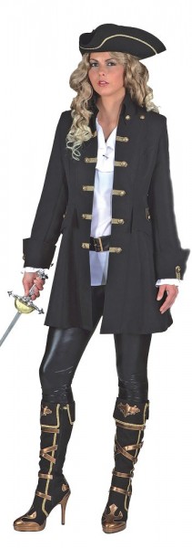 Piratenmantel Mary Read Damen Schwarz