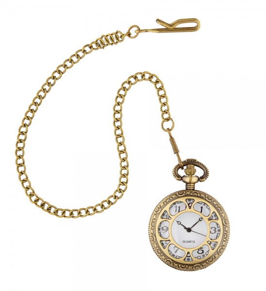Mechanische Taschenuhr mit Kette gold