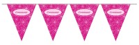 Wimpelkette Kommunion pink flower