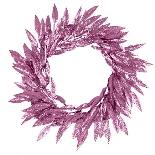 Glitzernder Blätterkranz rosa