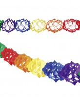 Bunte Regenbogen Fiesta Papier Girlande 4m