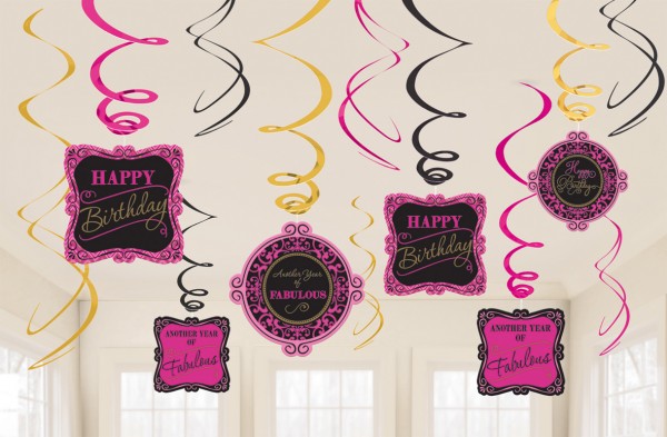 12 Fabulous Birthday Spiralhänger 60cm