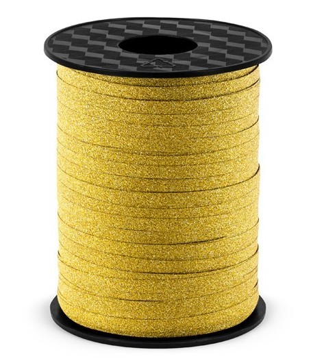 225m Glitzer Geschenkband in Gold