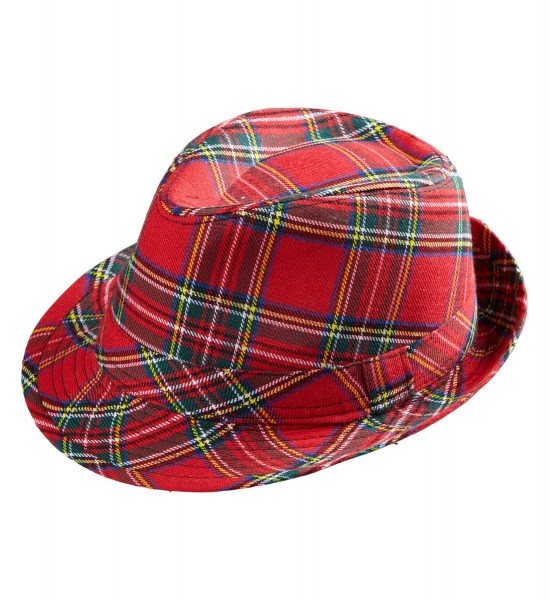 Rot Karierter Fedora Hut