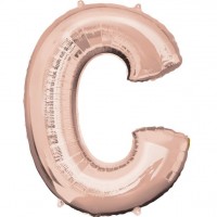 Buchstabe C Folienballon roségold 41cm