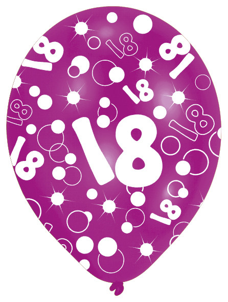 6 Luftballons Bubbles 18.Geburtstag 27,5 cm 6