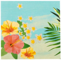 12 Bunte Hawaii Servietten 33cm