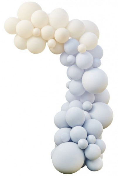 Eco Ballongirlande Blau Weiß 2