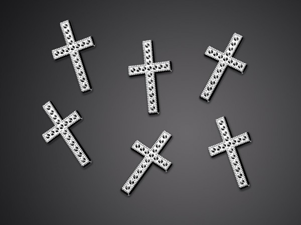25 Kreuze Streudeko silber 27mm