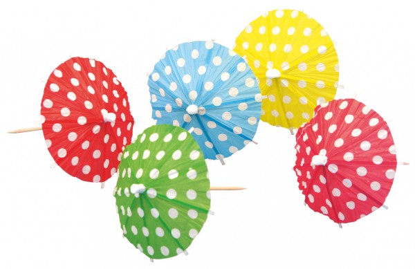 10 Ready for Summer Deko Schirm bunt Gepunktet