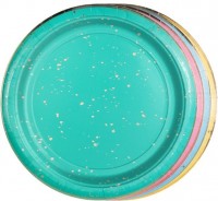 Vorschau: 8 Mix & Match Pappteller bunt 24,5cm