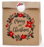 Vorschau: 3 Weihnachtskranz Geschenktüten natur