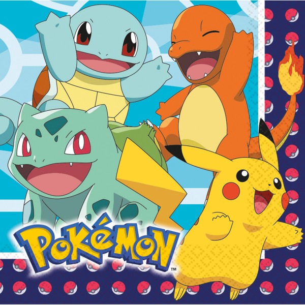 16 Pokémon Meister Servietten 33cm