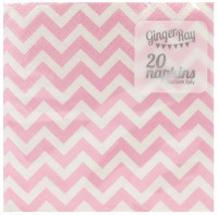 Vorschau: 20 Rosa Zick Zack Servietten 25cm