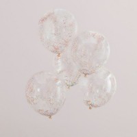 5 Bunte Partymix Konfettiballons 30cm