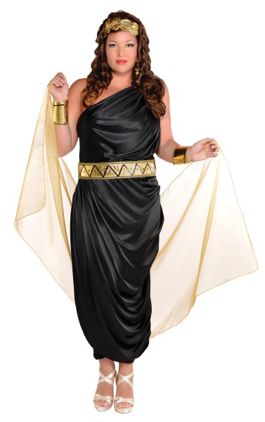 Schwarzes Römerin Solana Kleid