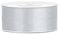 25m Satin Geschenkband silber 25mm breit