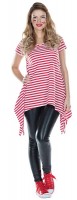 Geringelte Damen Tunika Fine rot