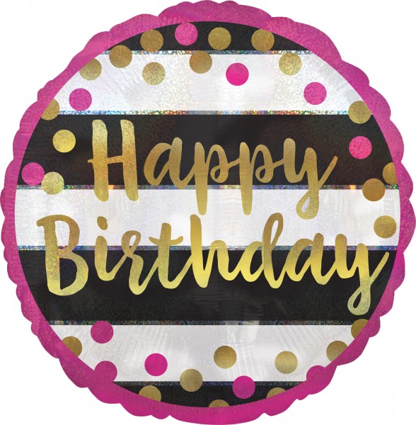 Runder Folienballon Happy Birthday 43cm