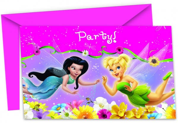 6 Tinkerbells Zauberhafter Sommer Einladungskarten