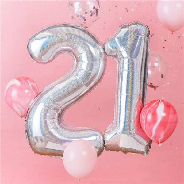Glittrande 21-årsballongbukett