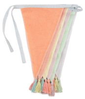 Vorschau: Pastell bunte Wimpelkette aus Stoff 3m