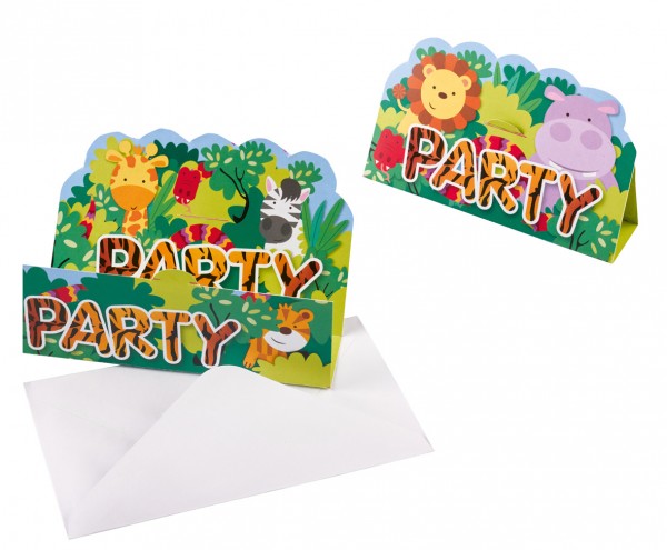 8 Safari Party Einladungskarte 15 x 9cm