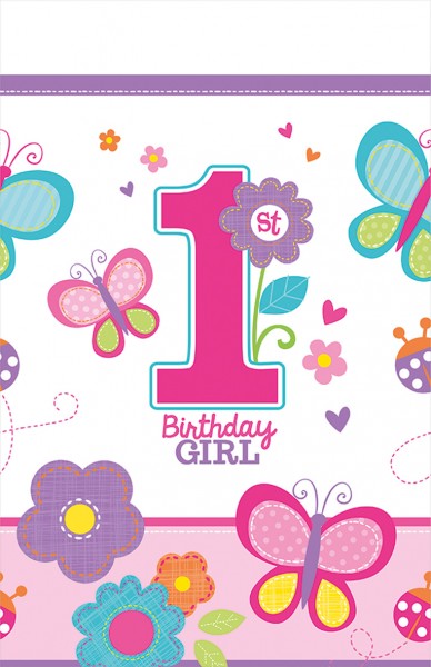 Kindergeburtstag First Birthday Girl Tischdecke 137x259cm