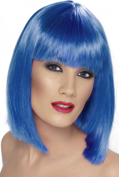 Azuria Perücke mit Pony blau