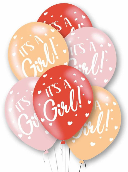6 Its a Girl Latexballons 27,5cm