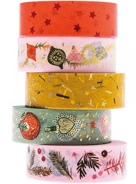 Geschenkband Set 5 Stück Christmas 10m 2