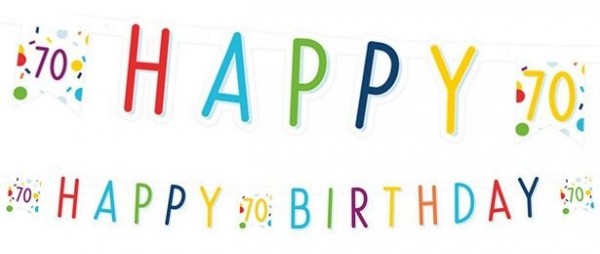70. Geburtstag Konfetti Girlande 1,8m
