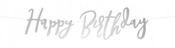 Silberne metallic Birthday Girlande 62cm
