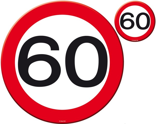 Verkehrsschild 60 Tischset 8-teilig