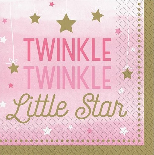 16 Twinkle Baby Girl Servietten 33cm