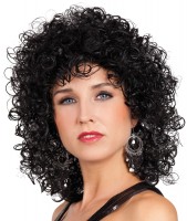 Schwarze Lockenpracht Perücke