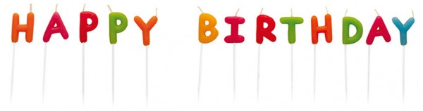 Happy Birthday Kerzen-Set Bunt Für Torten