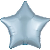 Edler Satin Sternballon eisblau 43cm