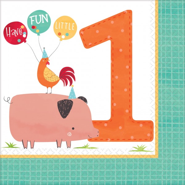 16 Happy Farm Life 1st Birthday Servietten
