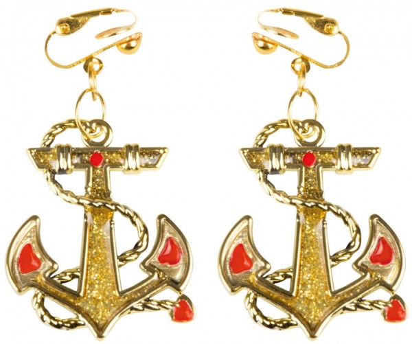 Goldene Edle Ankerohrringe 2