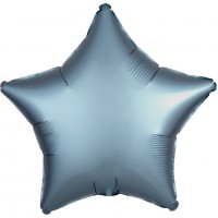 Edler Satin Sternballon stahl-blau