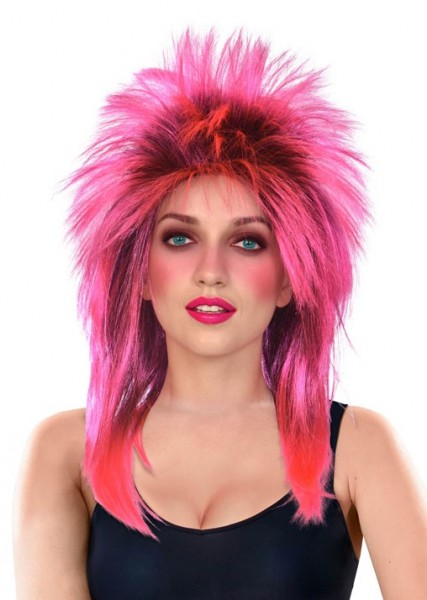 Pinke Vokuhila Rockstar Perücke