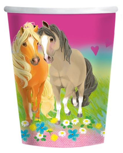 8 Pretty Pony Pappbecher 250ml