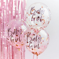 5 Newborn Star Baby Girl Konfettiballons 30cm