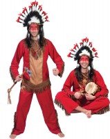 Indianer Herrenkostüm Roter Krieger