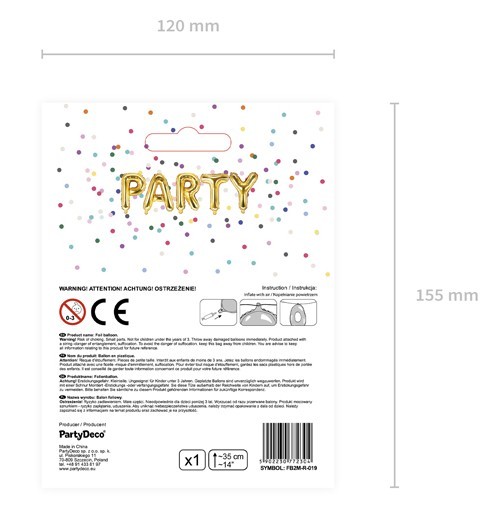 Folienballon R gold 35cm 6