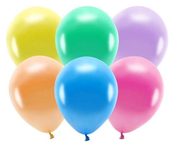 10 Eco metallic Ballons bunt 26cm
