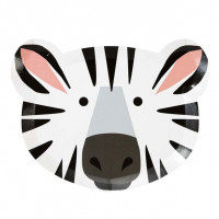 12 Partyteller Zebra und Tiger 23cm